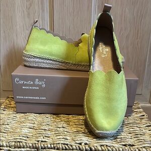 Carmen Saiz Women's Lime Espadrilles EU Size 39
